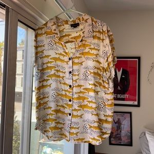 Nooworks Shark Print Button Down